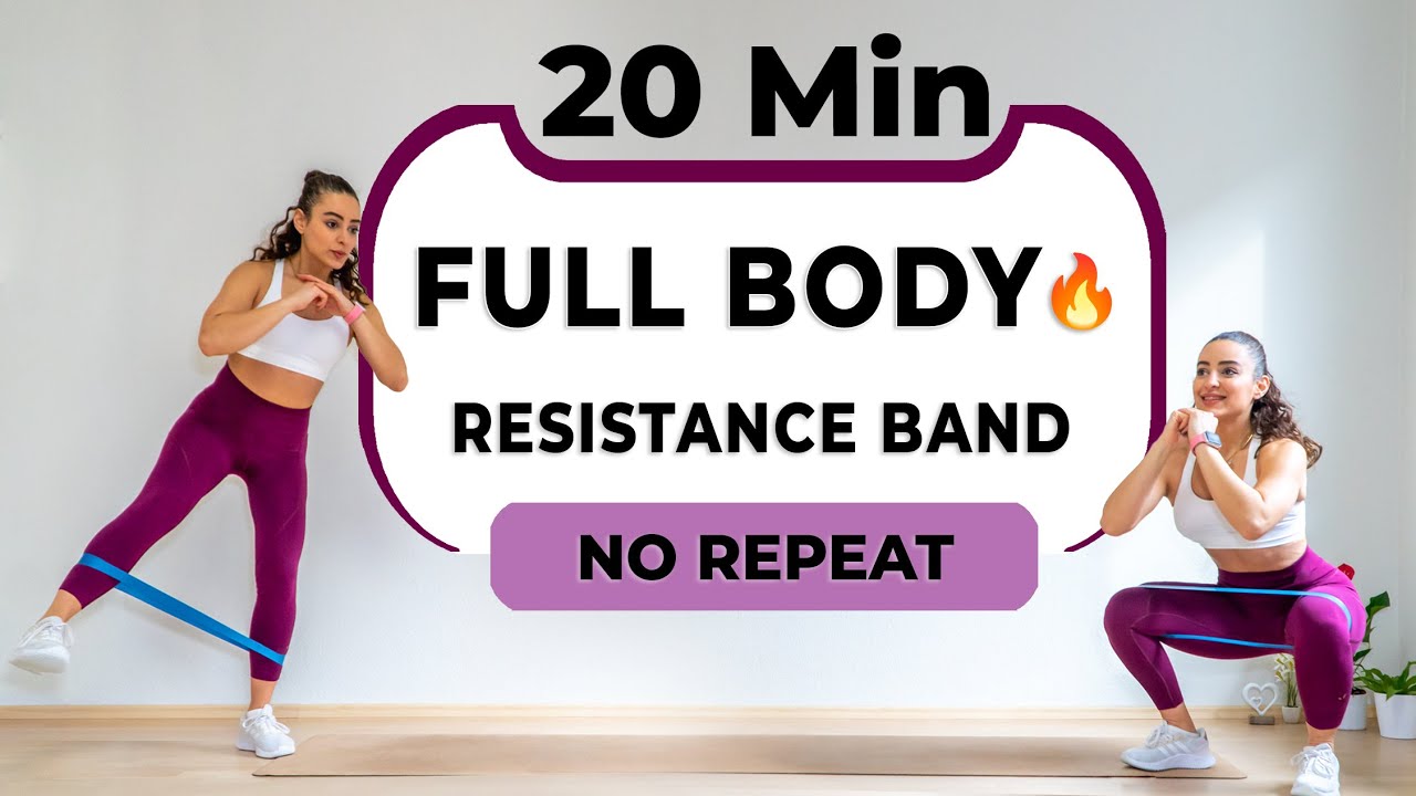 20 MINUTE FULL BODY RESISTANCE BAND WORKOUT - NO REPEAT - MINI BAND TOTAL BODY - LOOP BAND TRAINING