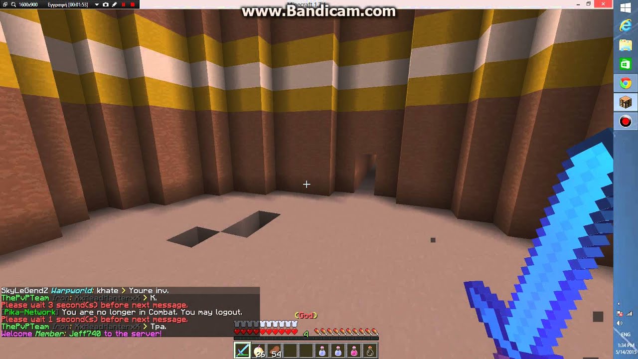 PikaCraft PvP XxHeadHanterxX Vs EnderCrosby_BMC