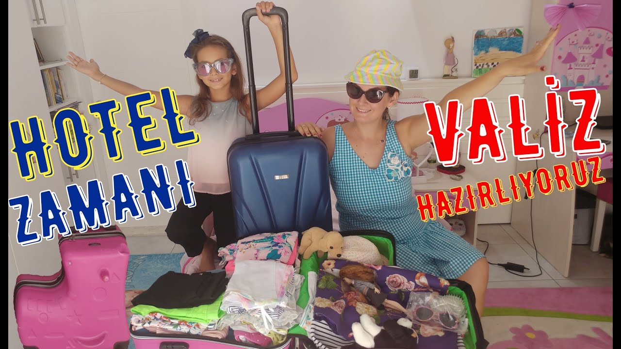 Elif valizini hazırlıyor. Hotele gidiyoruz.. Elif ile Eğlenceli Video #EvdeKal #SendeOyna #SendeYap