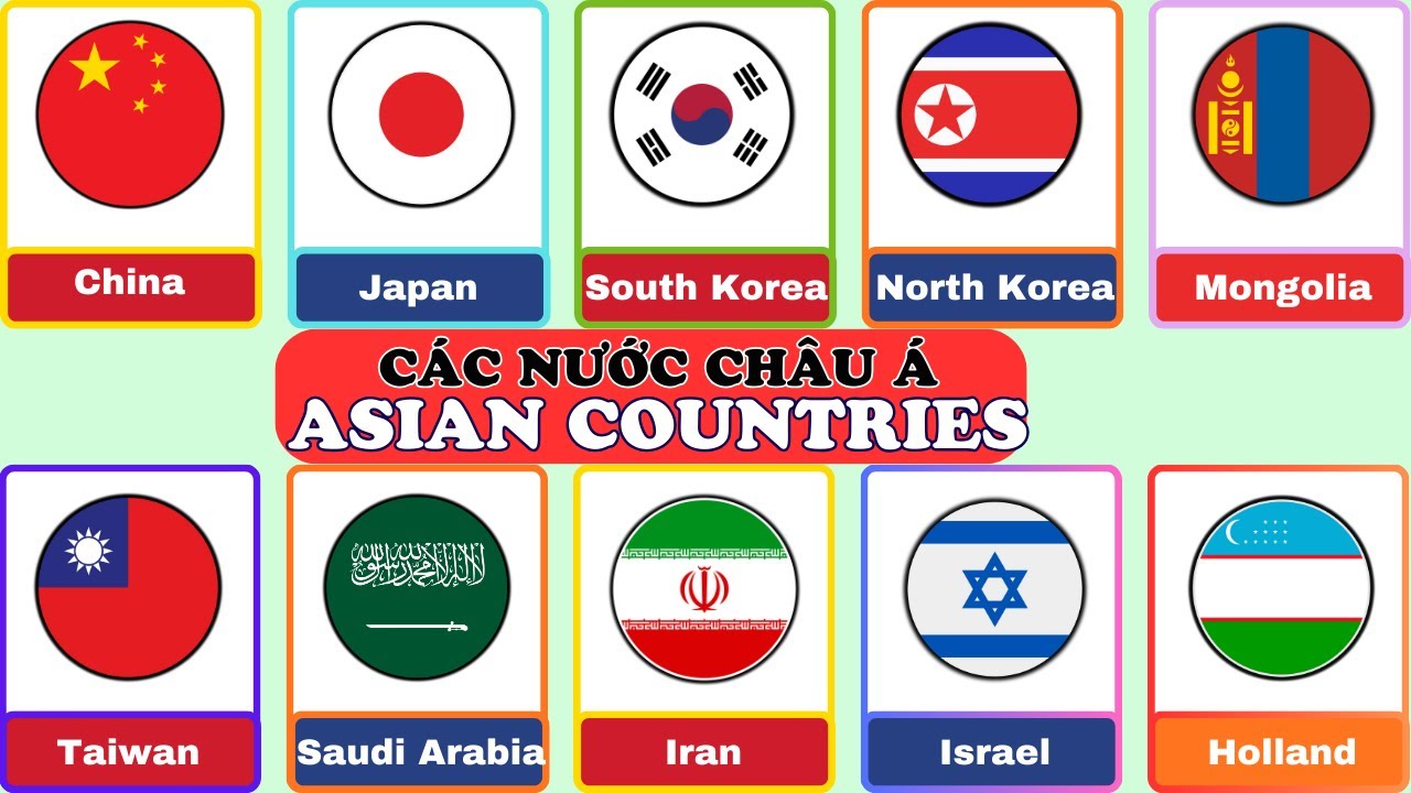 Bé Học Tiếng Anh - Tìm Hiểu Về Các Nước Châu Á - P2  Learn English with Asian Countries