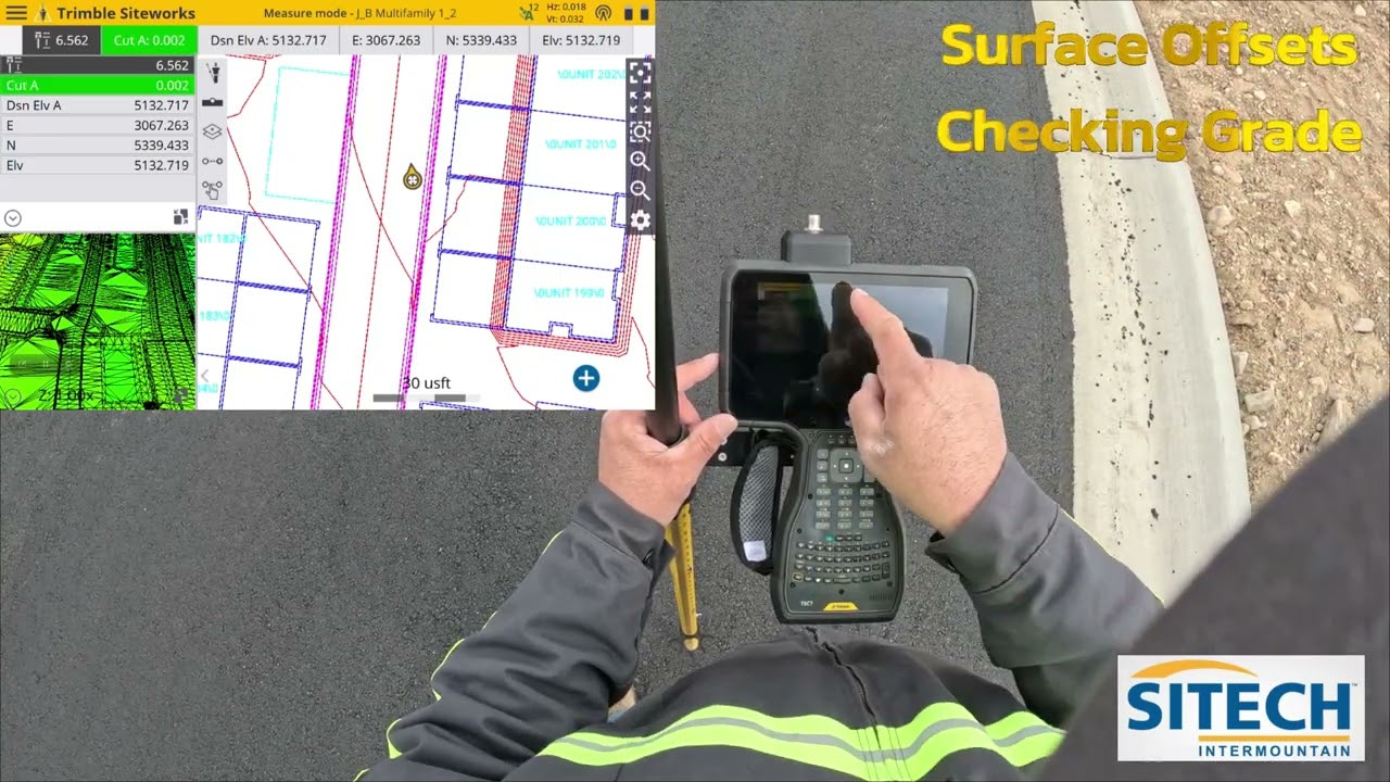 SITECH Siteworks Surface Offsets Checking Grade