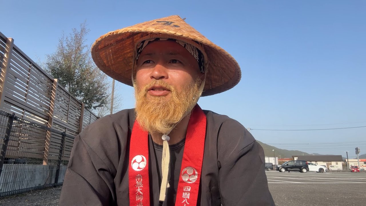 お遍路達成に向けて覚悟を語る。