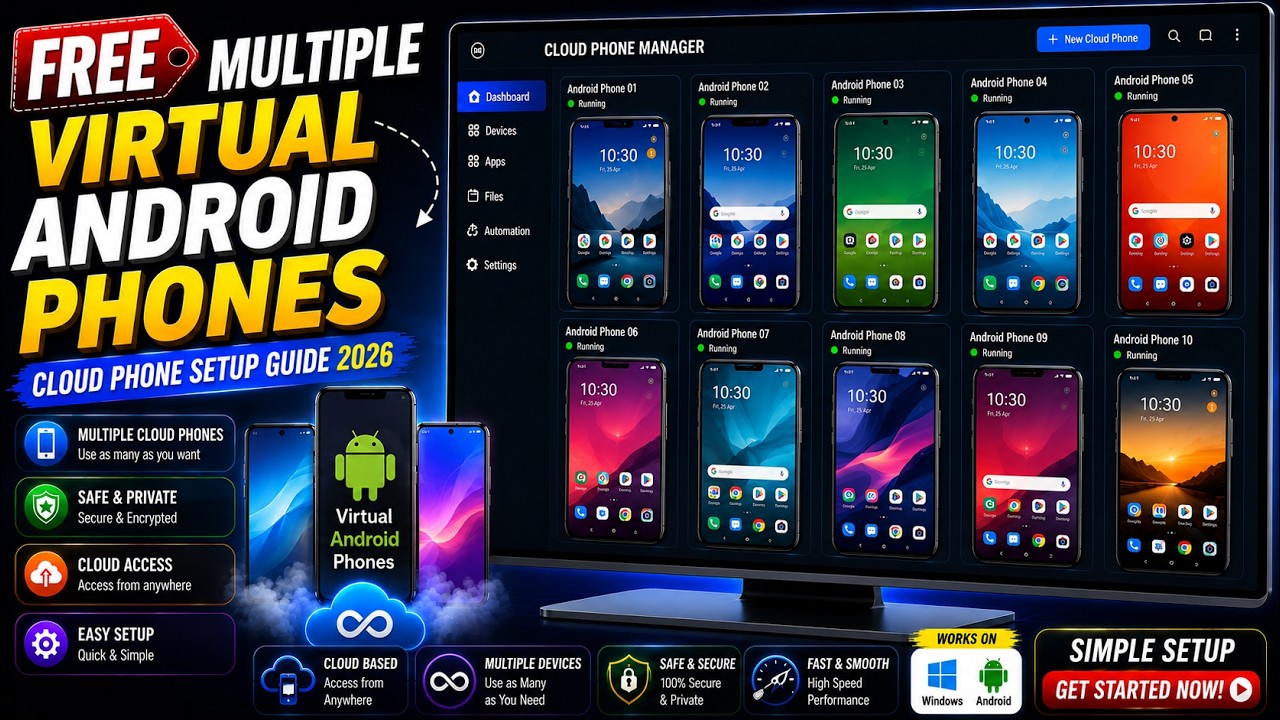 How to Create Multiple Cloud Virtual Phones for FREE | Beginner Guide 2026