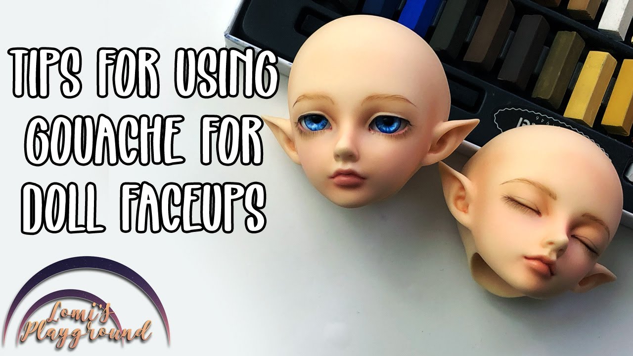 Tips and tricks for using gouache paint in BJD faceups (Featuring Fairyland Minifee Karsh)