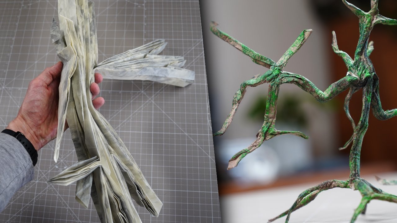 A Massive Origami Bonsai Tree Full Collapse Timelapse ! [Andrey Ermakov]