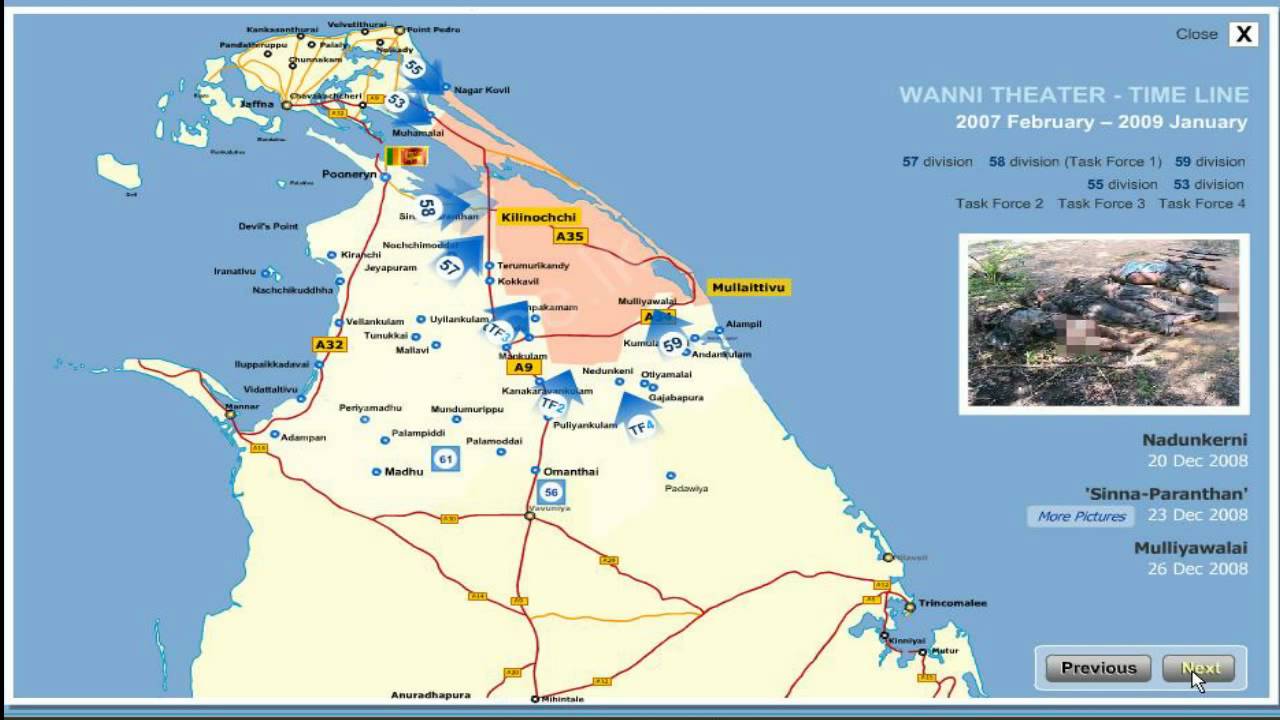 Sri Lanka on the Brink of Defeating Terrorism - 2009 War Map (Sri Lanka on Verge of Defeating LTTE)
