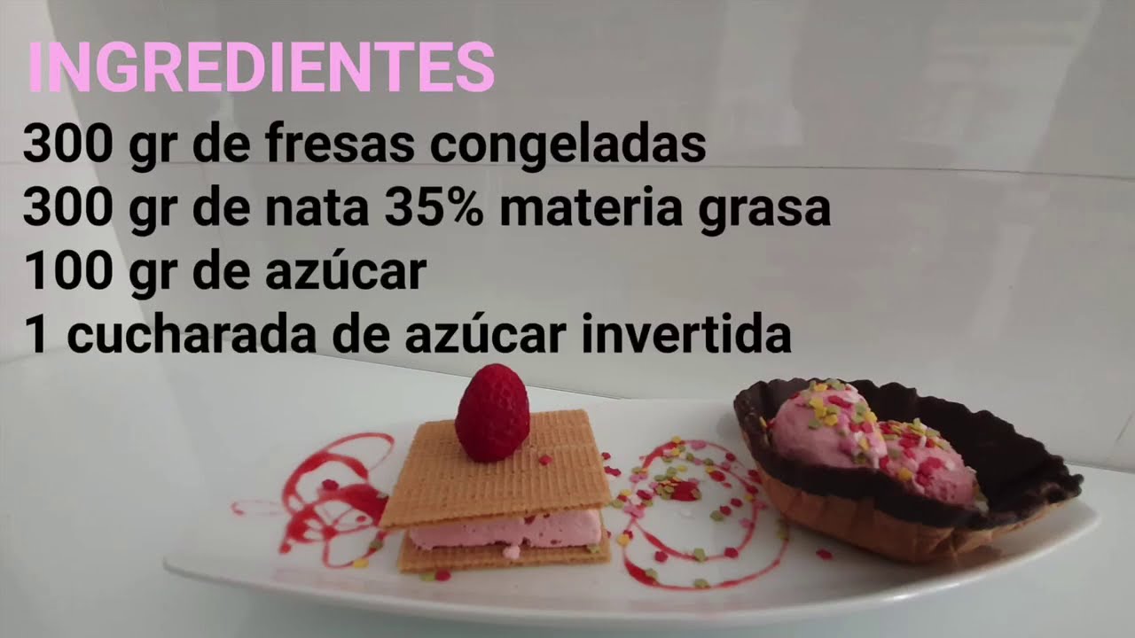 HELADO DE FRESAS THERMOMIX
