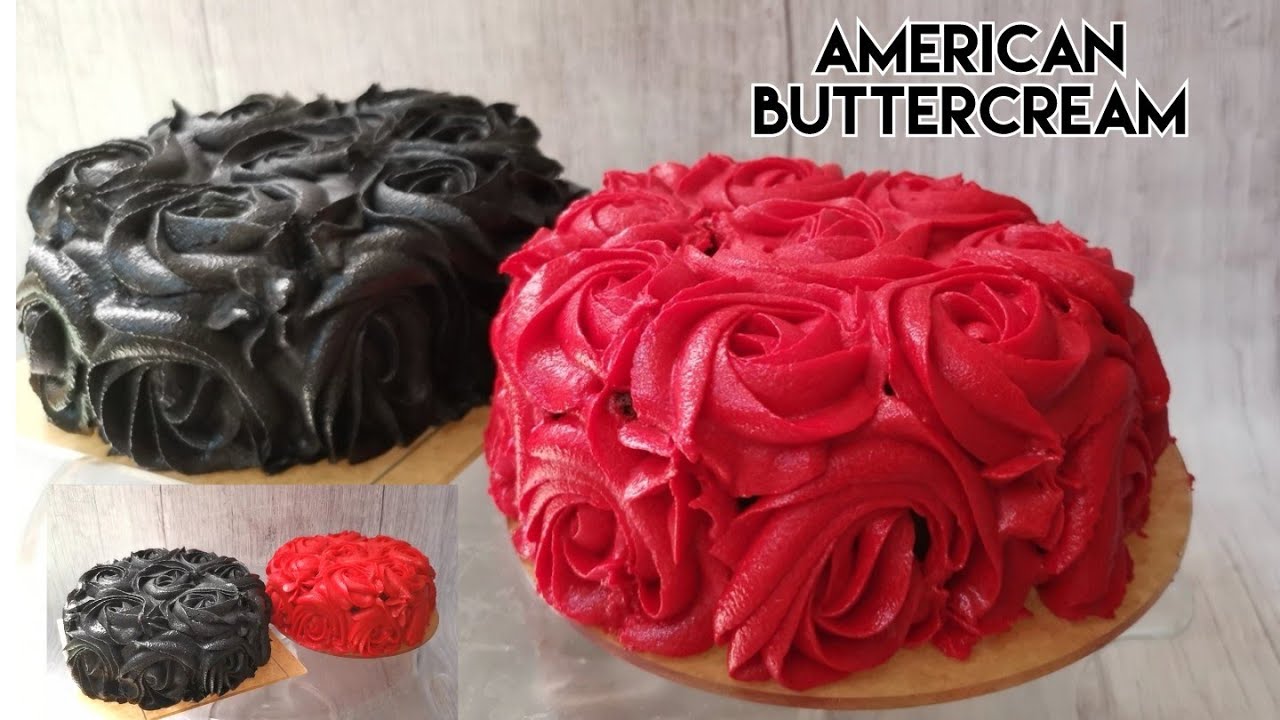 American Buttercream Recipe. Amazing Tip To Achieve Dark Red And Black Colors On Buttercream