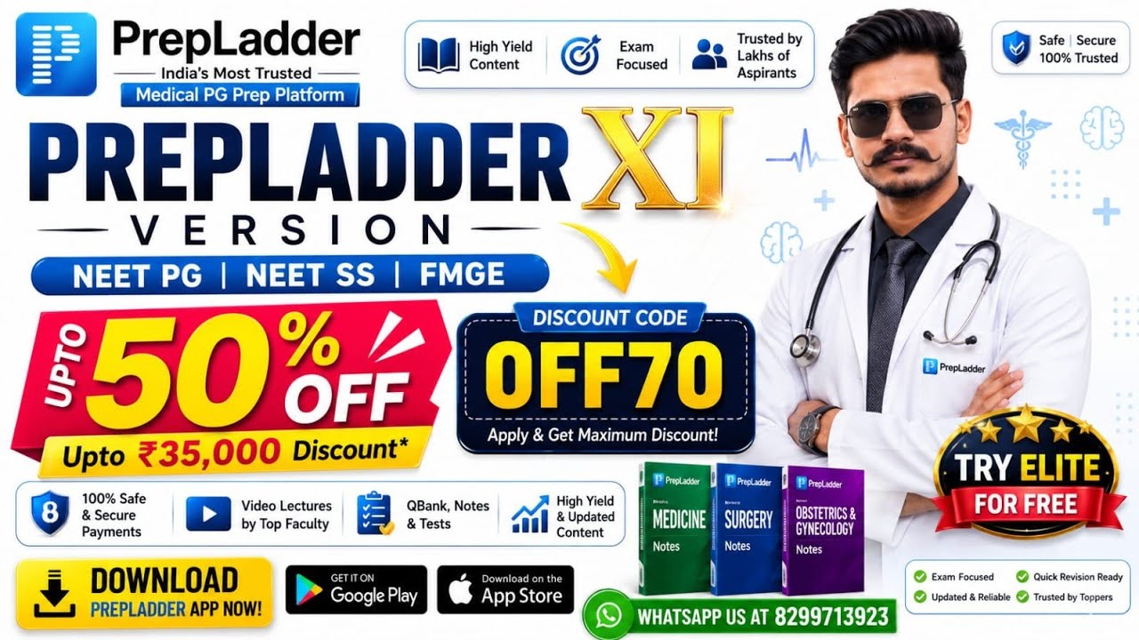 PrepLadder Coupon Code 2026 | Coupon Code | Maximum Discount on PrepLadder NEET PG, INI CET & FMGE