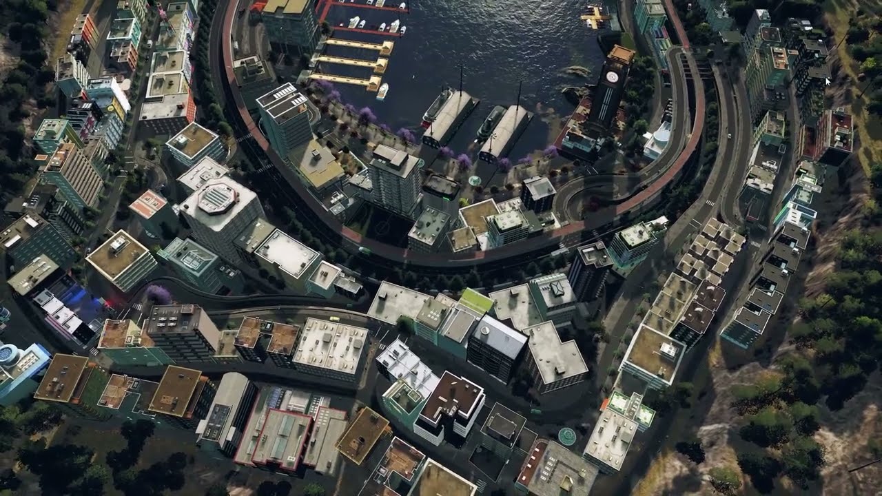 Hilly & Coastal City in Cities Skylines | Cinematics