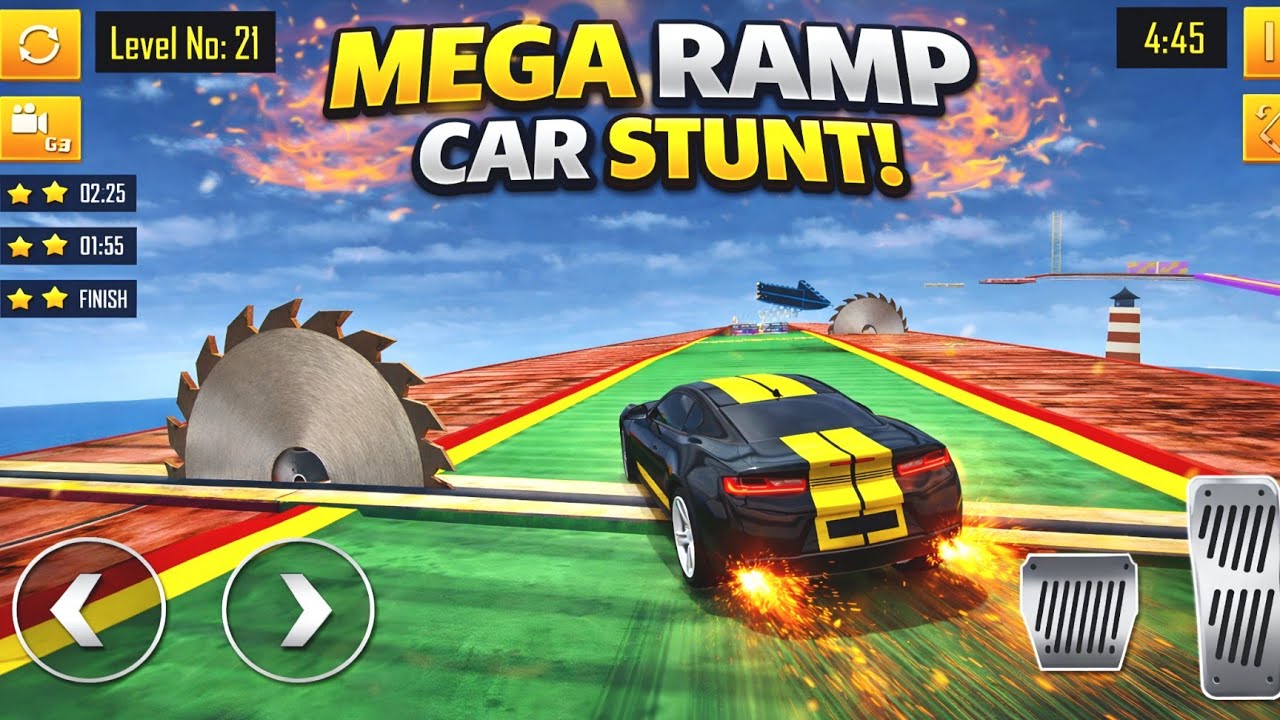 Mega Ramp Car Stunt Gameplay 🚗🔥 | Impossible Tracks Level 21 | Android Game