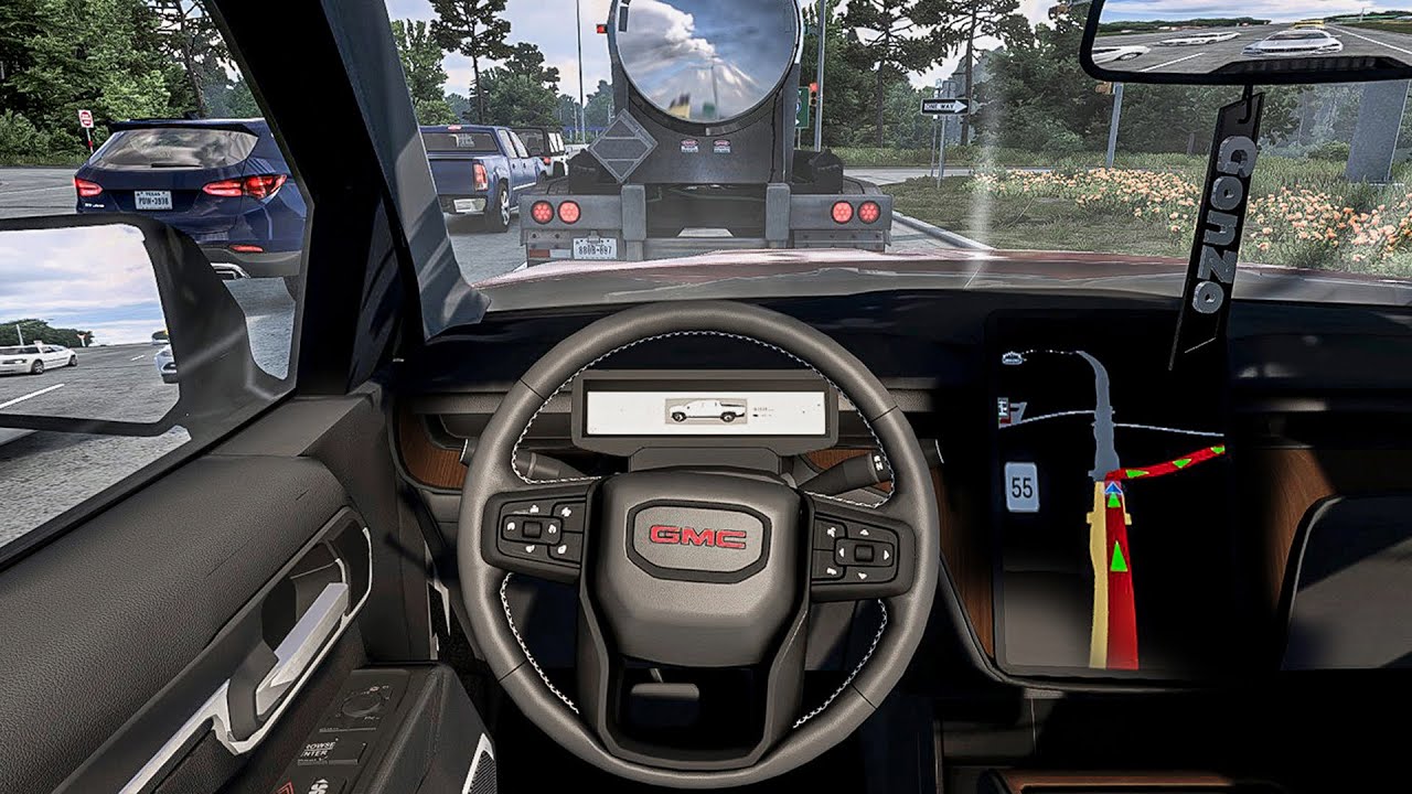 GMC Sierra EV 2025 Freeway Pov Drive | Steering Wheel Gameplay | ATS