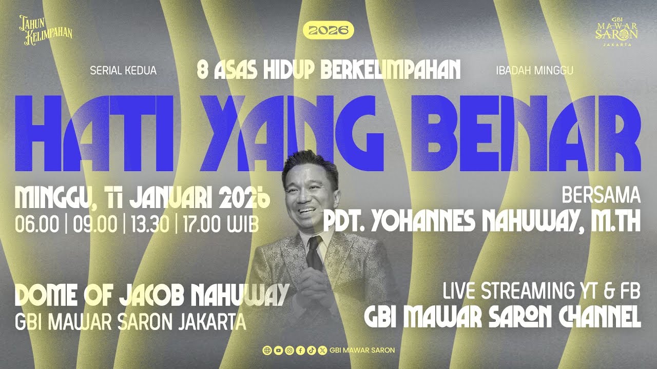 8 Asas Hidup Berkelimpahan | Pdt. Yohannes Nahuway, M.Th | Ibadah Minggu IV GBI Mawar Saron Jakarta
