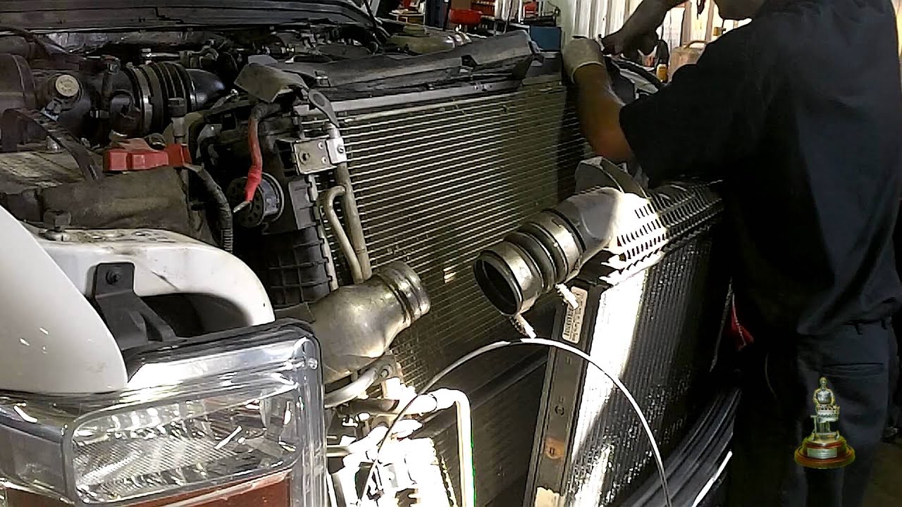 6.4 Liter Ford Powerstroke - Coolant Leaks Points - Radiator Removal