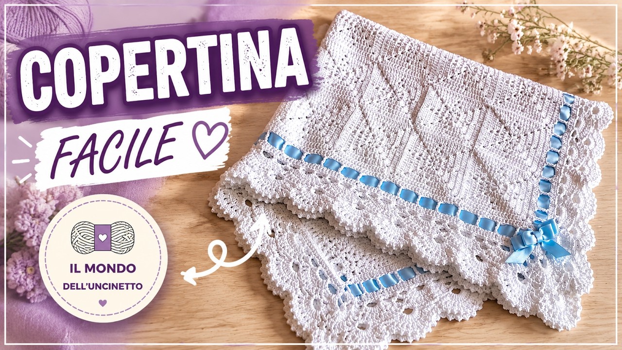 TUTORIAL: Copertina all'uncinetto (copertina con mattonelle semplice ed elegante)