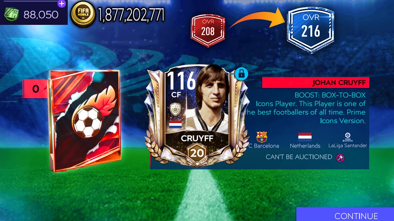 I CLAIMED PRIME ICON CRUYFF + 2 BILLION COINS | 208 TO 216 SQUAD UPGRADE | FIFA MOBILE 21 TOP SQUAD