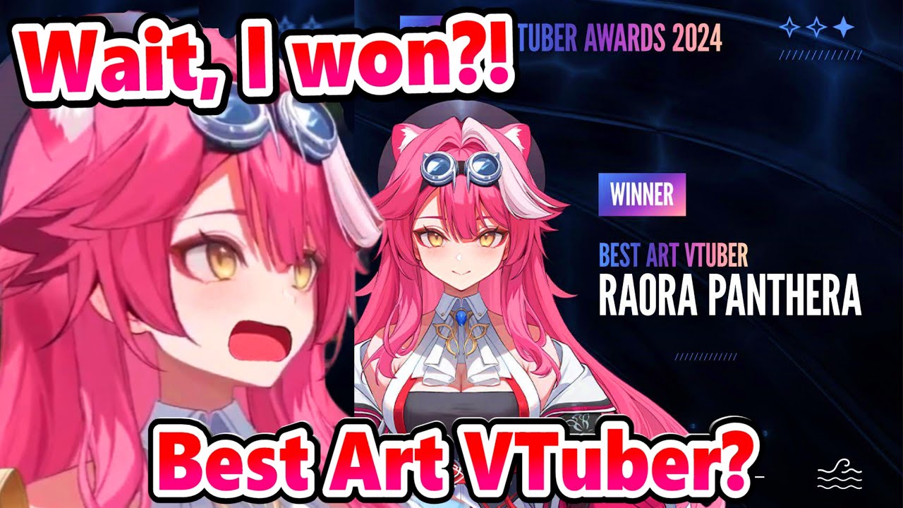 Раора подпрыгнула на кровати, когда выиграла премию VTuber за лучшее искусство...