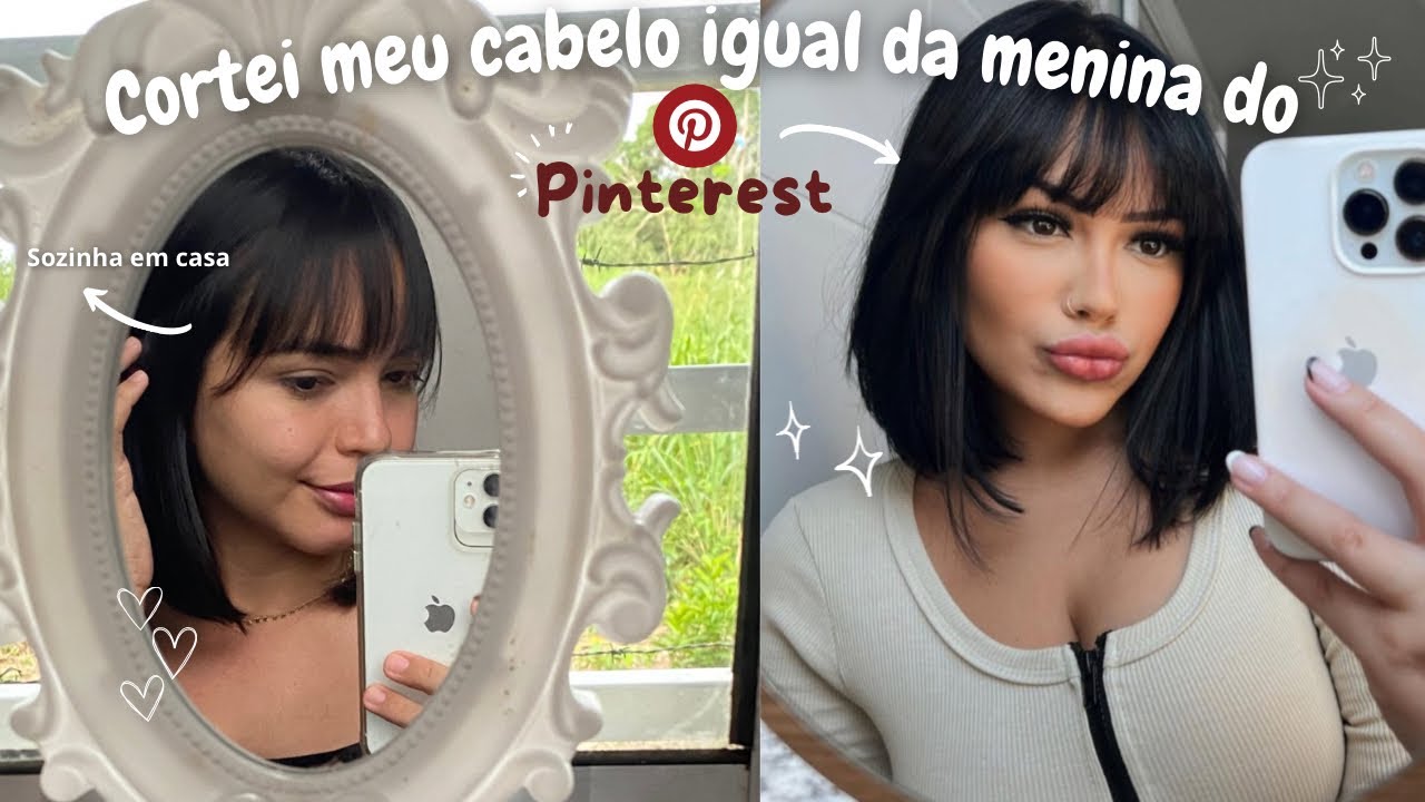 CORTEI MEU CABELO BEM CURTO SOZINHA EM CASA 💇🏻‍♀️ 💗 SERÁ QUE DEU CERTO ?