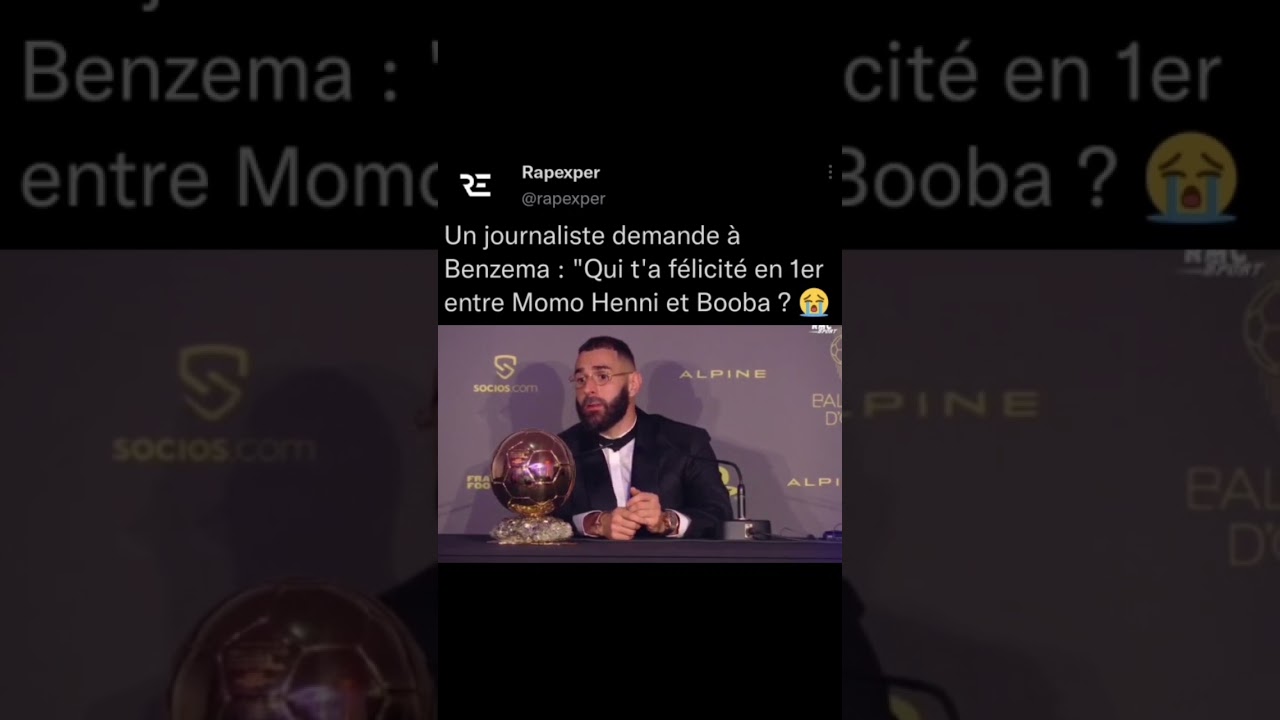 Qui a f&eacute;licit&eacute; Benzema en premier entre Momo Henni et Booba ? 🔥 #booba #benzema #ballondor #shorts