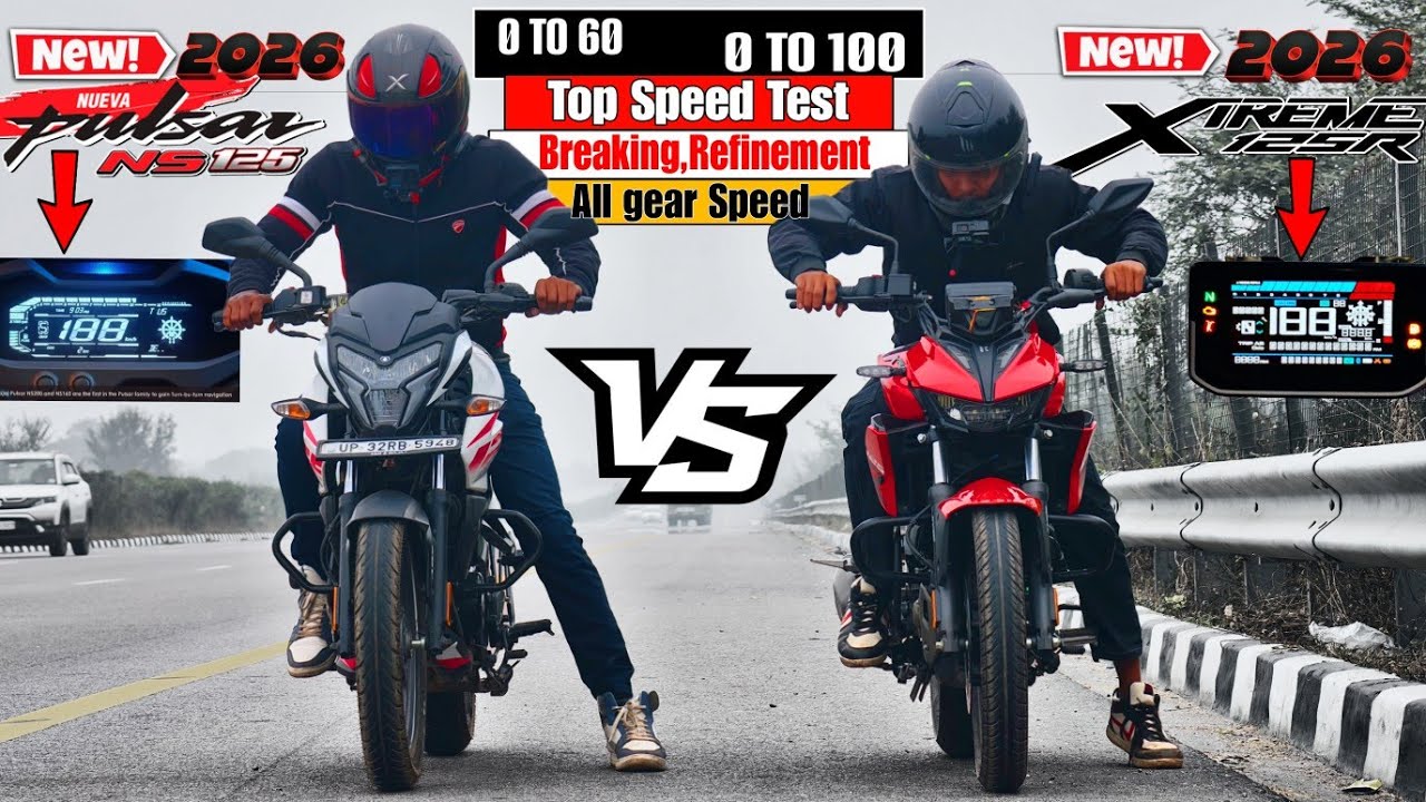 2026 Hero Xtreme 125R Vs New Pulsar NS125.🔥|| Performance test.| 0 TO 60 and top speed Test.|