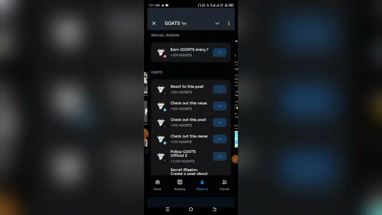HOW TO COMPLETE GOATS AIRDROP MISSIONS AND EARN MORE GOATS TOKENS