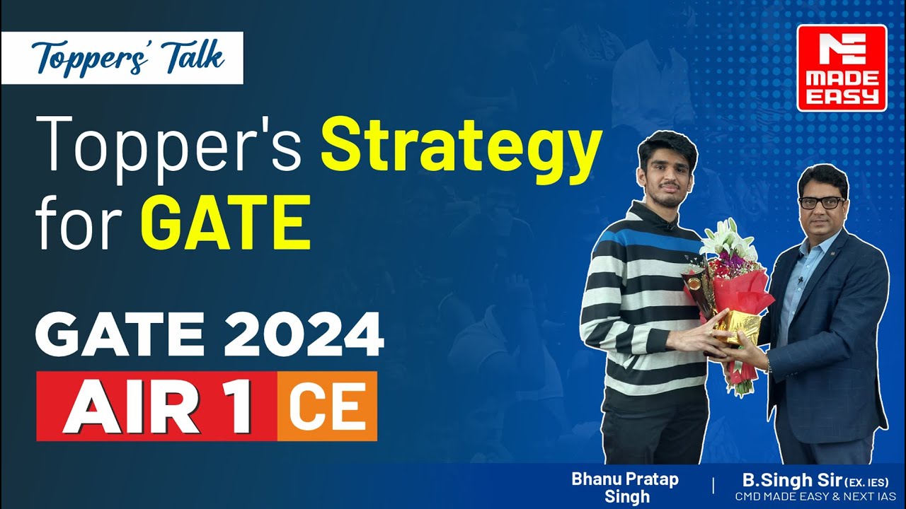 GATE 2024 Topper | Civil Engineering (CE) | AIR 1 | Bhanu Pratap Singh | Exclusive Interview