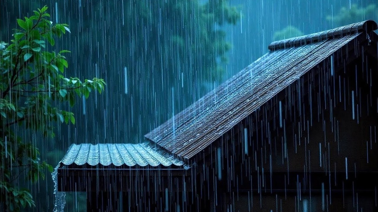 No Ads Rain Sounds for Sleeping - ASMR Violent Rain on Tin Roof for Persistent Overthinking #222