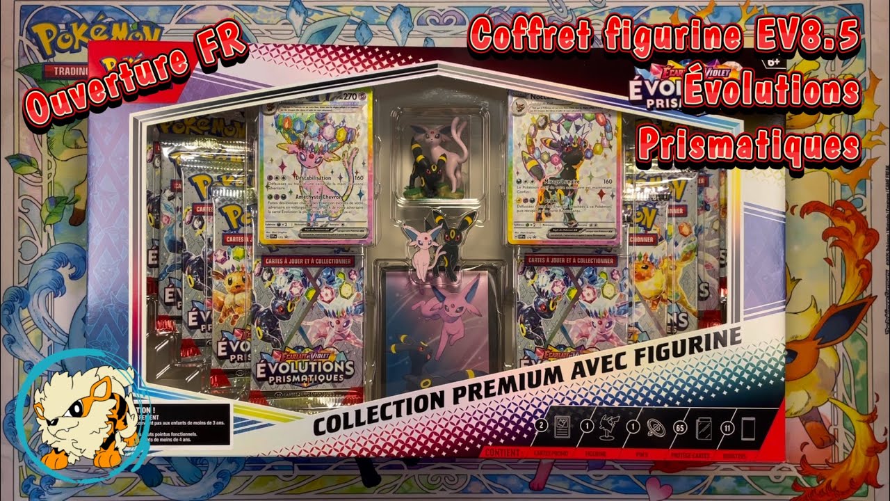 JCC Pokémon - Ouverture FR - coffret figurine EV8.5 évolutions prismatiques mentali et noctali