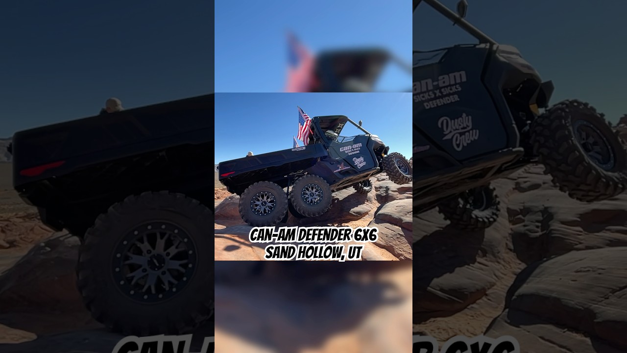 The Can-Am Defender 6x6 doing work out at Sand Hollow, UT! 😎 #canamdefender