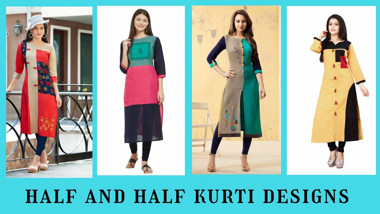 New half and half kurti designs | Two color kurti | Reaming cloth reuse ideas | Style with Fashion
