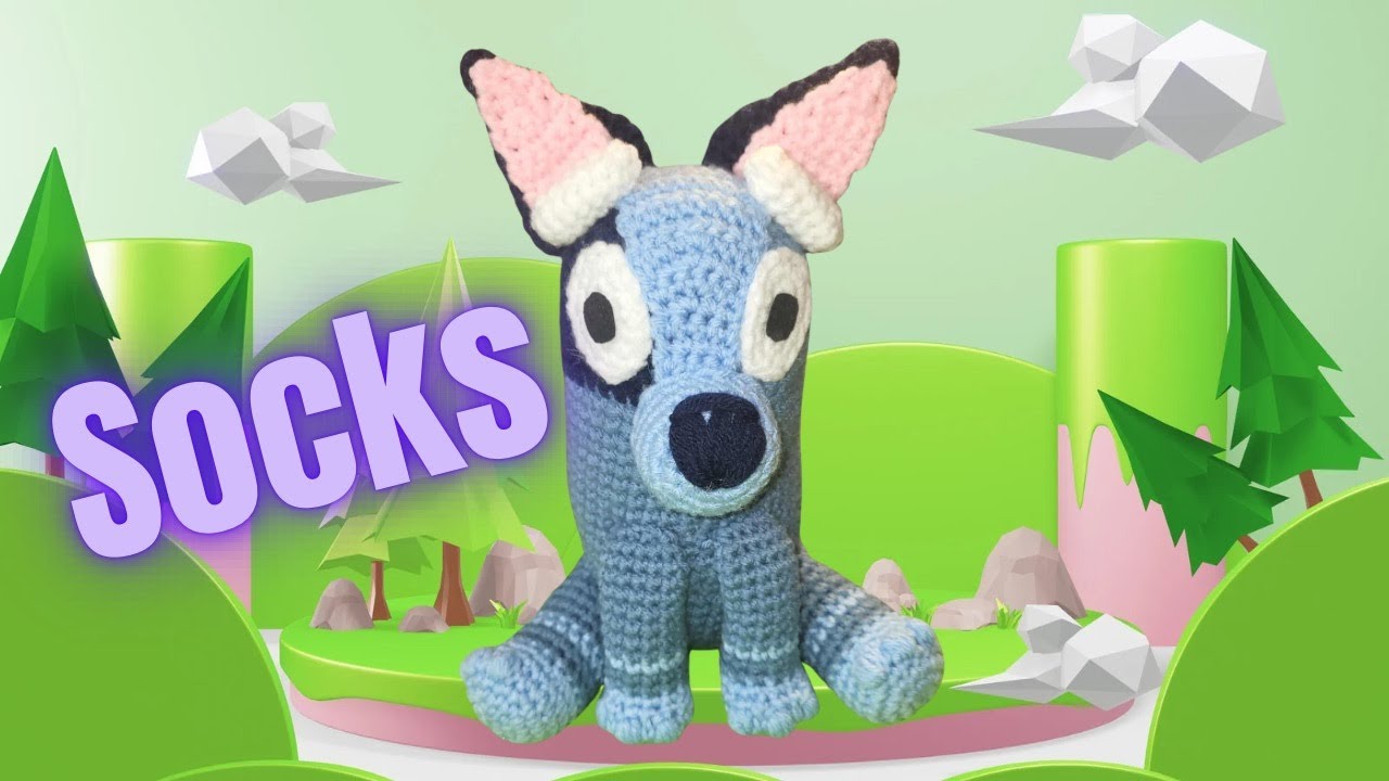 Вяжем крючком: носки Bluey's Puppy Blue Heeler