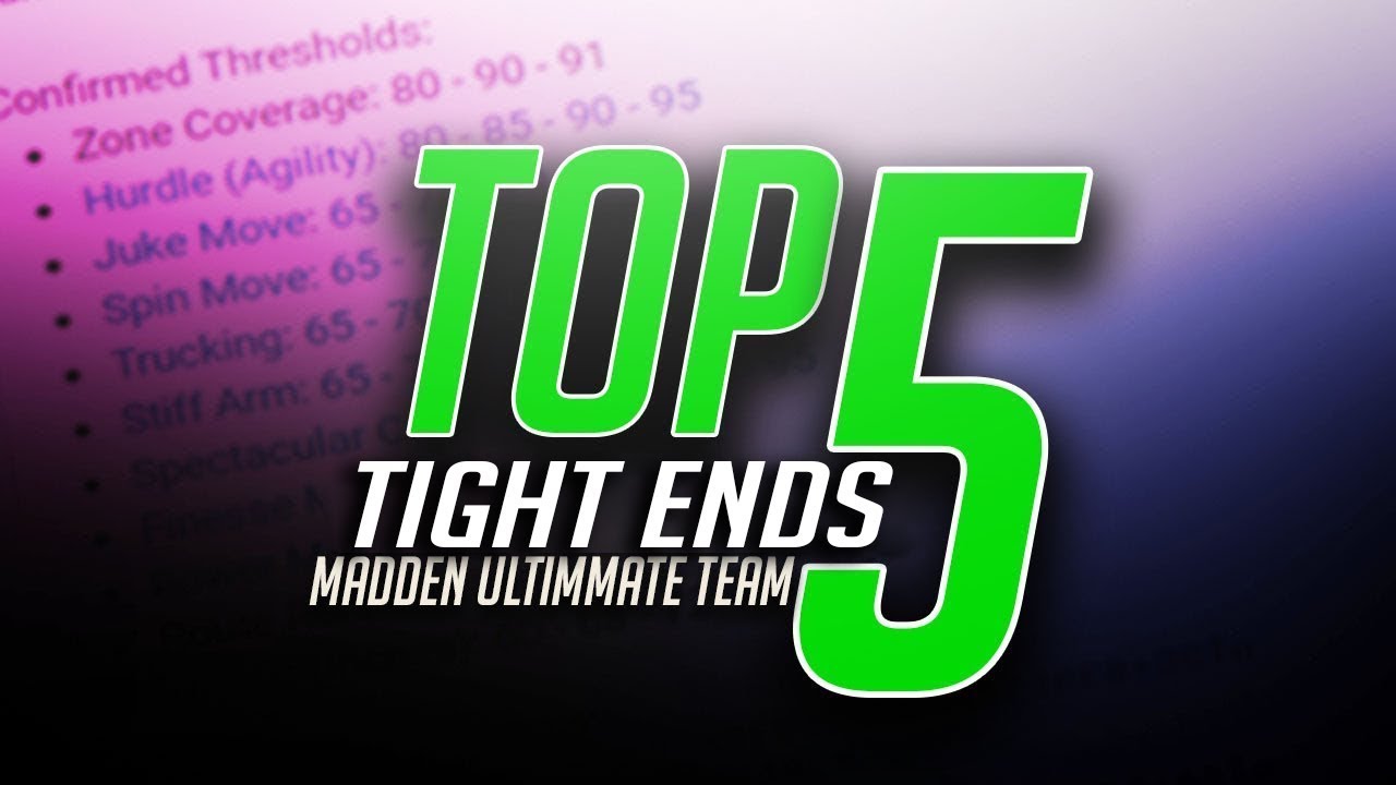 TOP FIVE TIGHT ENDS IN MUT 18! THE TRUE TOP FIVE BEST!| MADDEN 18 ULTIMATE TEAM