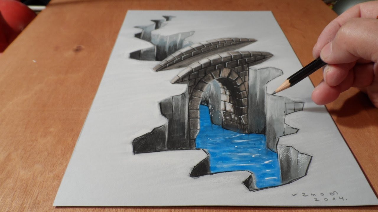 3D Bridge Рисование, Как рисовать 3D Art