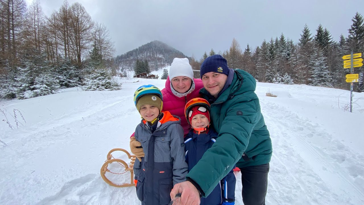 Ein Kindheitstraum ist wahr geworden. Schlittenfahren, Hochplattenbahn. 