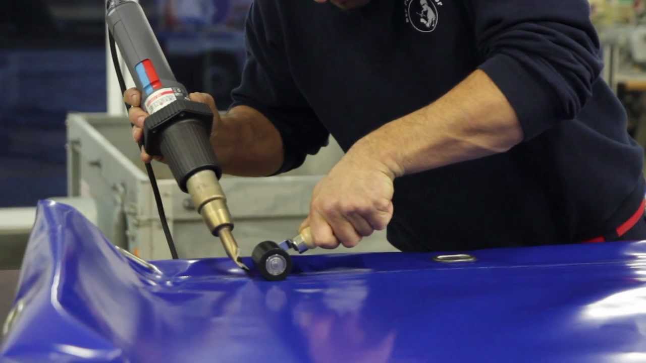 How to: Tarpaulin Welding Heat Gun. Repairing tarps with hot air gun