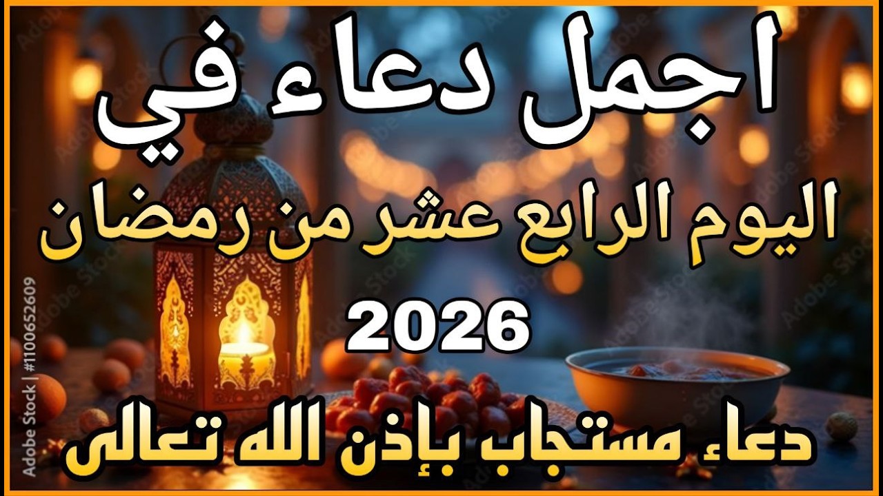 دعاء في يوم  الاربعاء اليوم الرابع  عشرمن شهر رمضان للرزق والشفاء عاجل وقضاء الحوائج 🤲(4k)