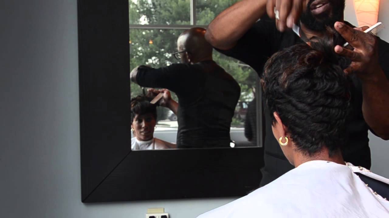 Short haircut and color (Atlanta's top salon)