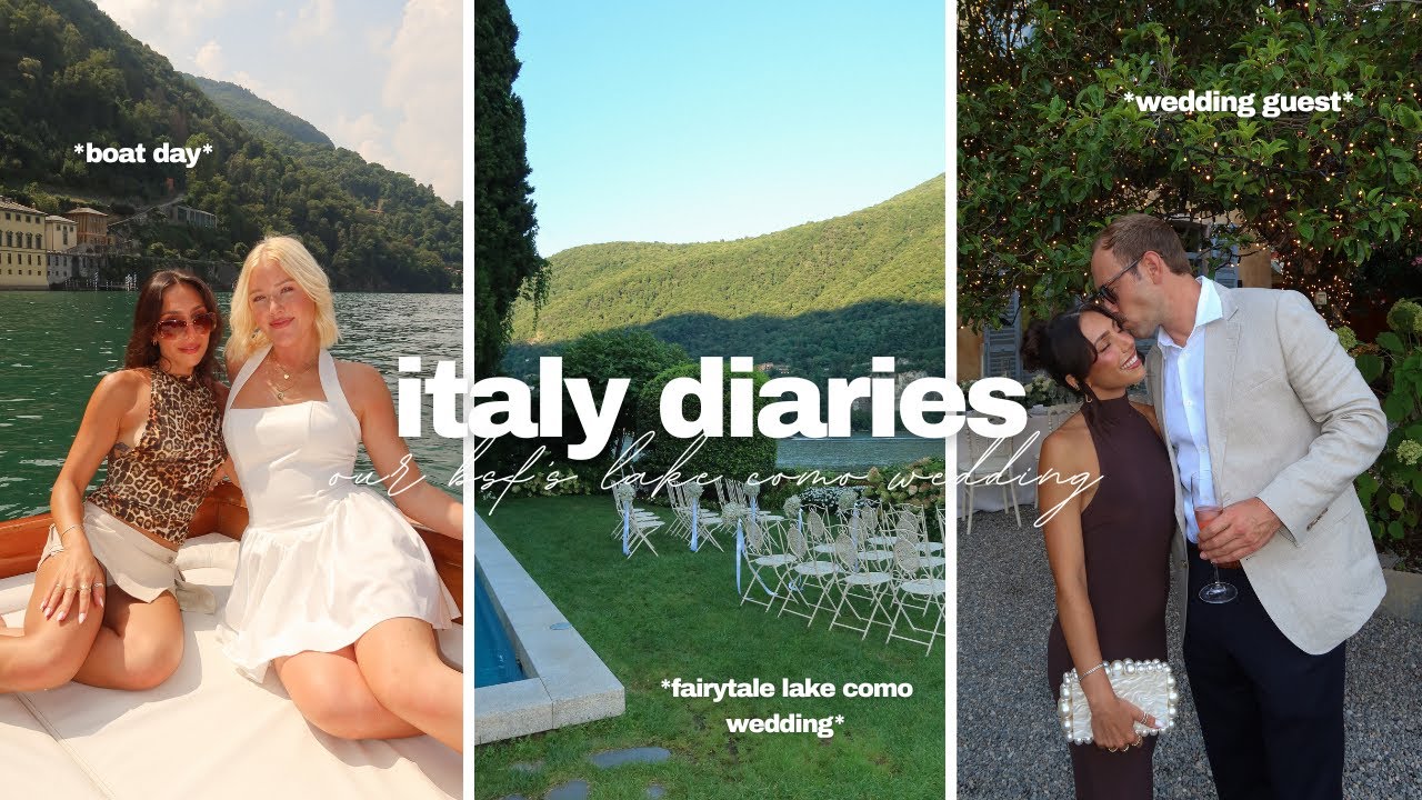 ITALY DIARIES pt. 2 💒 *lake como wedding guest vlog, boat day, beach day, welcome dinner, outfits*