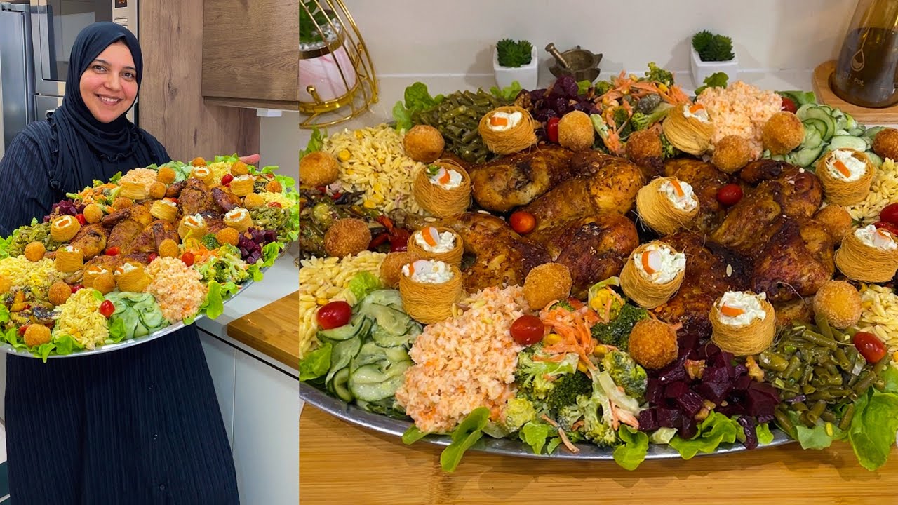 عراضة مغربية😍 دجاج مشوي مع 7 سلطات مميزة وكيفاش تنضمي شغلك باش كلشي اجيك ساهل