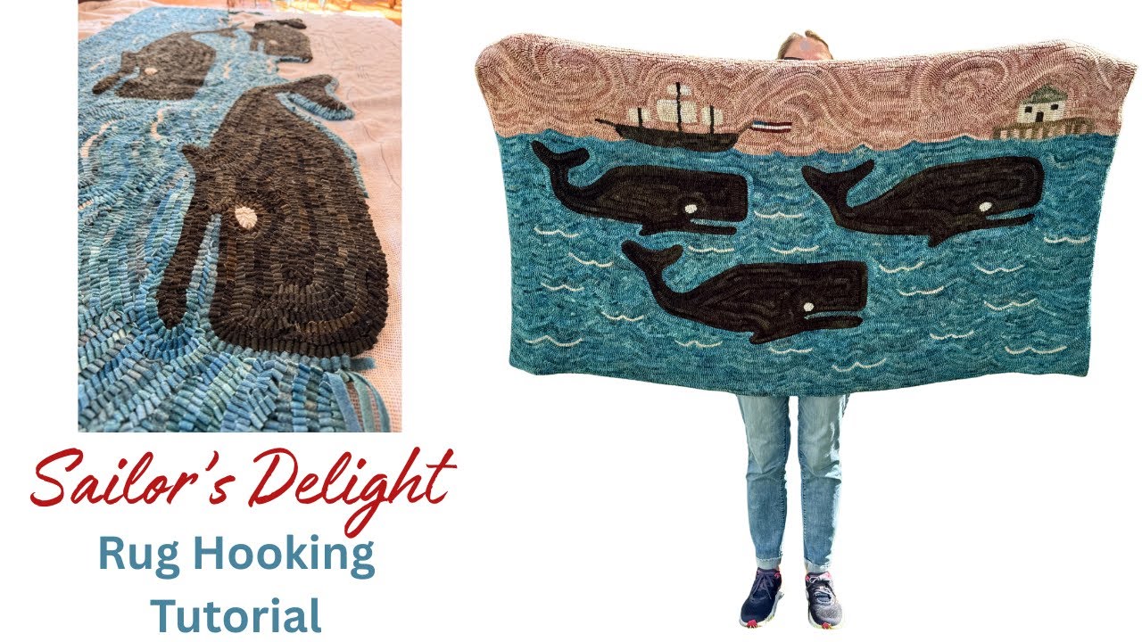 Rug Hooking For Beginners - How To Draw A Pattern, Cut Wool, Hook A Rug & Finish  - Sailor's Delight