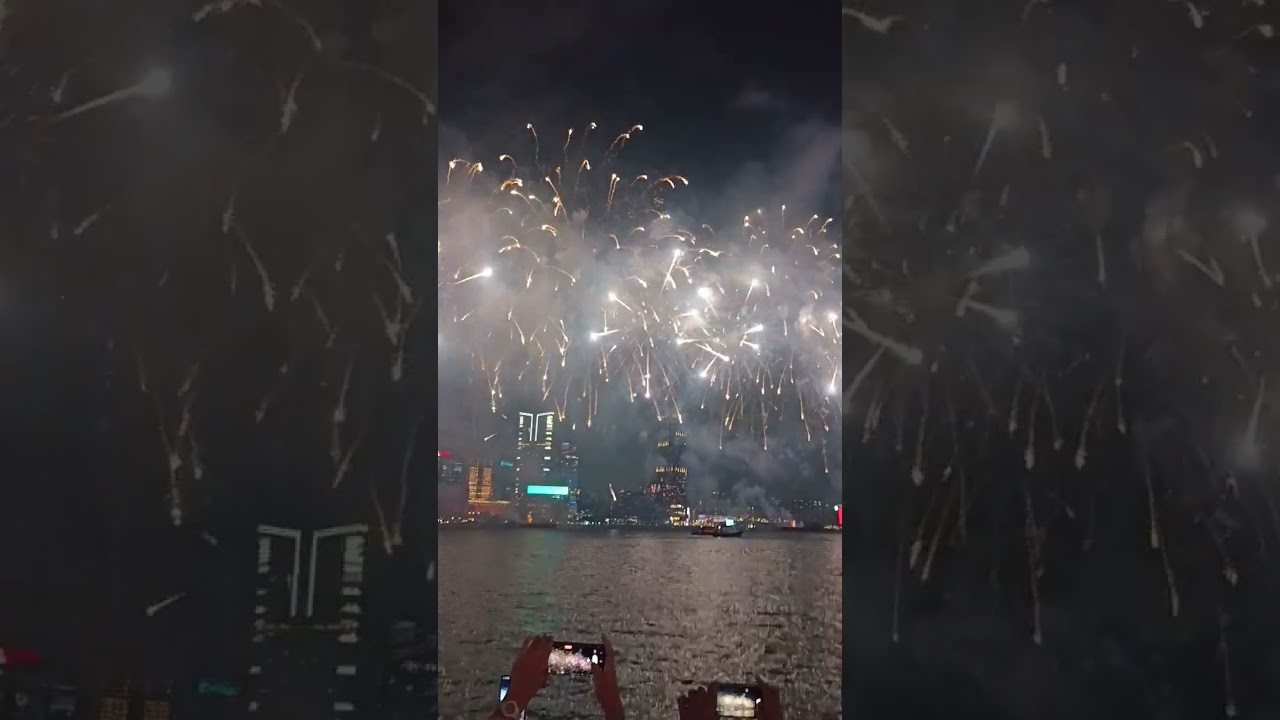 Victoria Harbour Hong Kong Fireworks show for Chinese new year 🥰