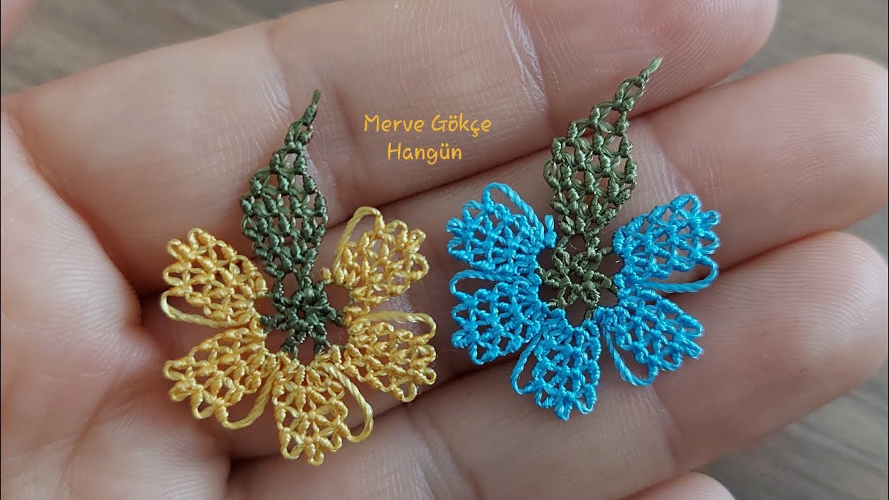 ÇOK KOLAY İĞNE OYASI ÇİÇEK YAPIMI (İP EKLEME ✖) TURKISH NEEDLE LACE