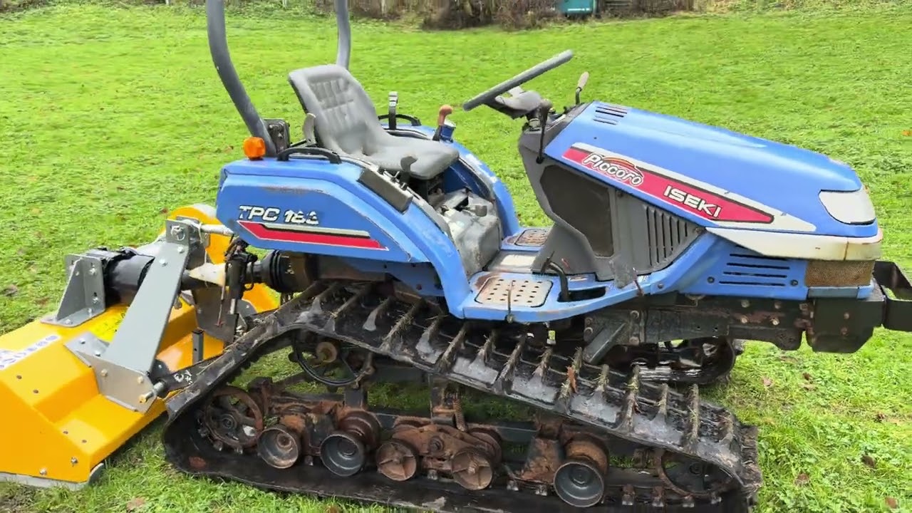 ISEKI CRAWLER TPC183 Track Compact Tractor & New 4ft Flail Mower