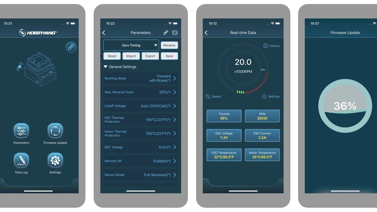 Hobbywing AXE -R2 R3 fonctionnement de application HW linkV2