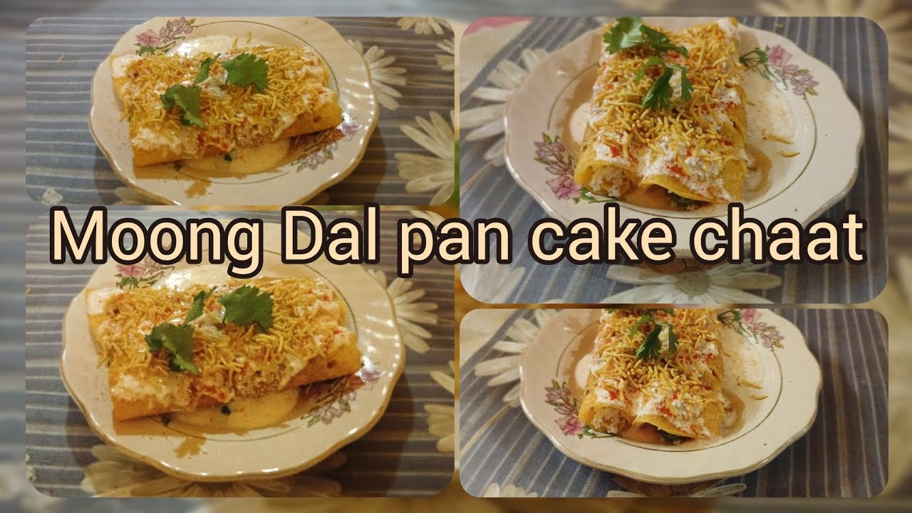 Moong Dal Pan Cake Chaat.  No gluten. Rich in protein recipe. No onion. No garlic.