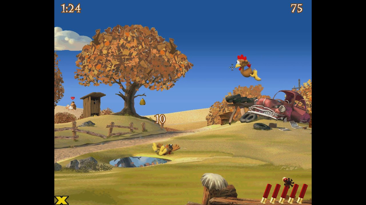 Игра про охотника на кур Crazy Chiken