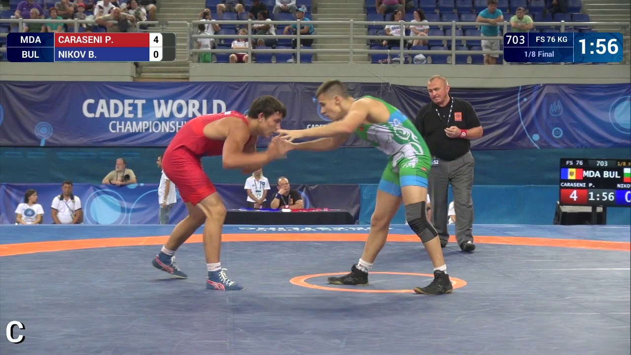 1/8 FS - 76 kg: P. CARASENI (MDA) df. B. NIKOV (BUL) by VSU, 10-0