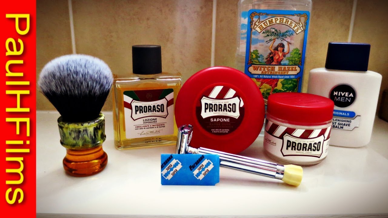 Merkur Progress - Setting 10 -   Proraso Shaving Soap Sandalwood (Red)