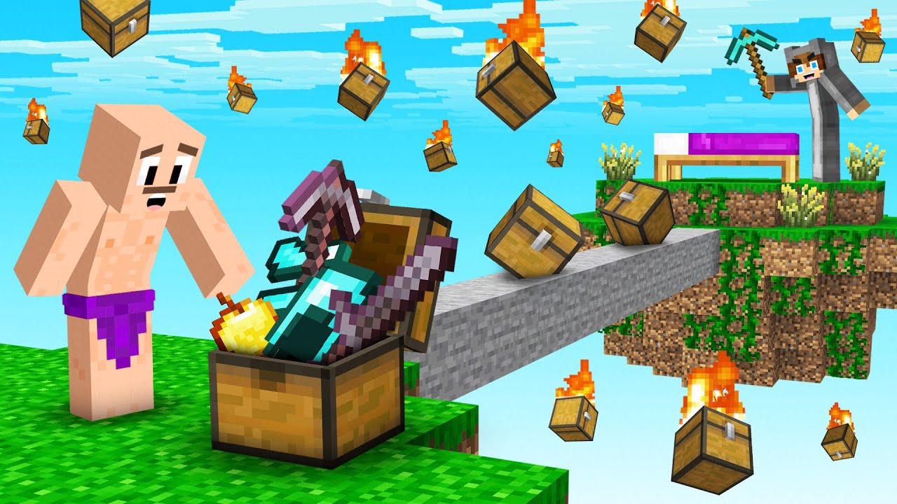 Minecraft BedWars But Raining OP Chests!
