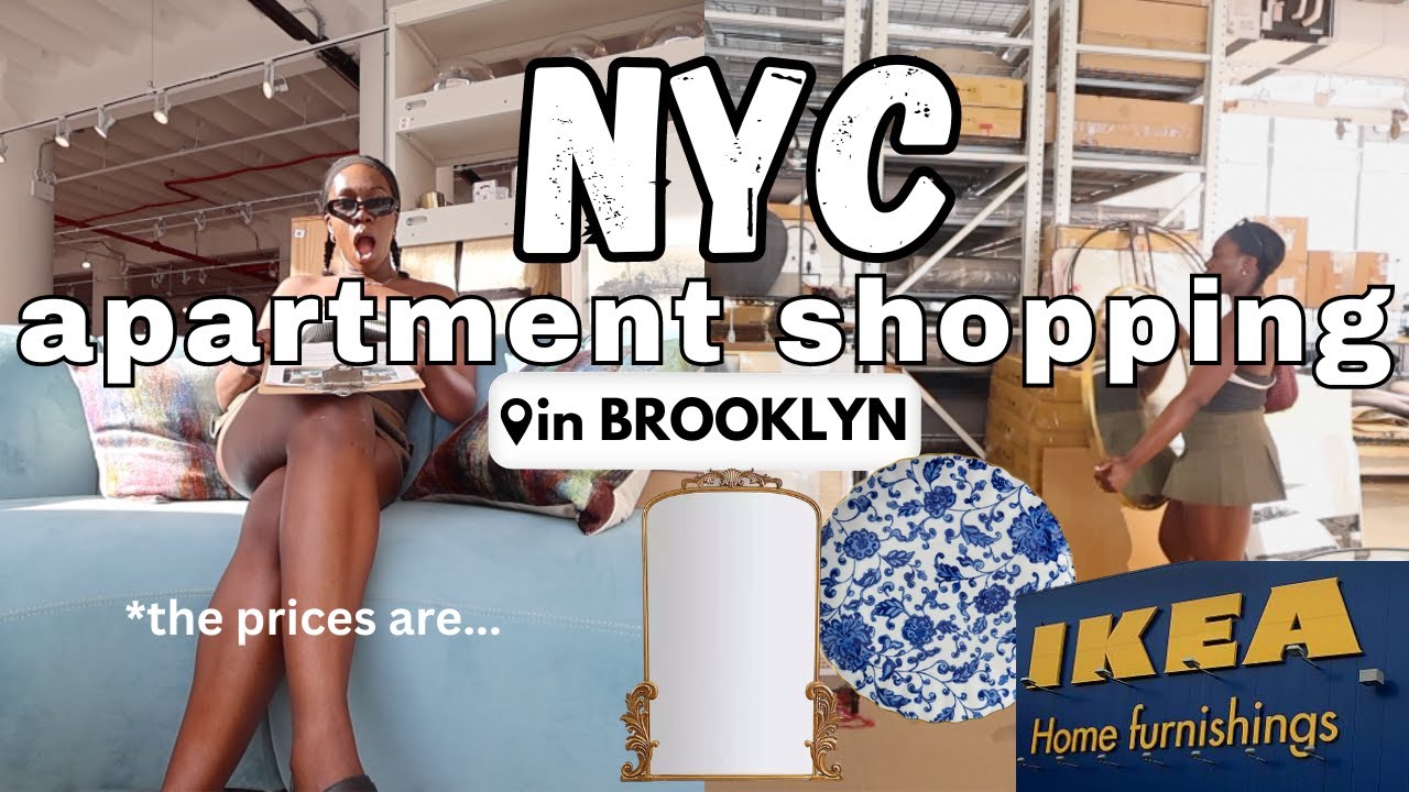 NYC apartment shopping (shop with me)! Visiting home decor outlets in Brooklyn! (PLAY YAY OR NAH)